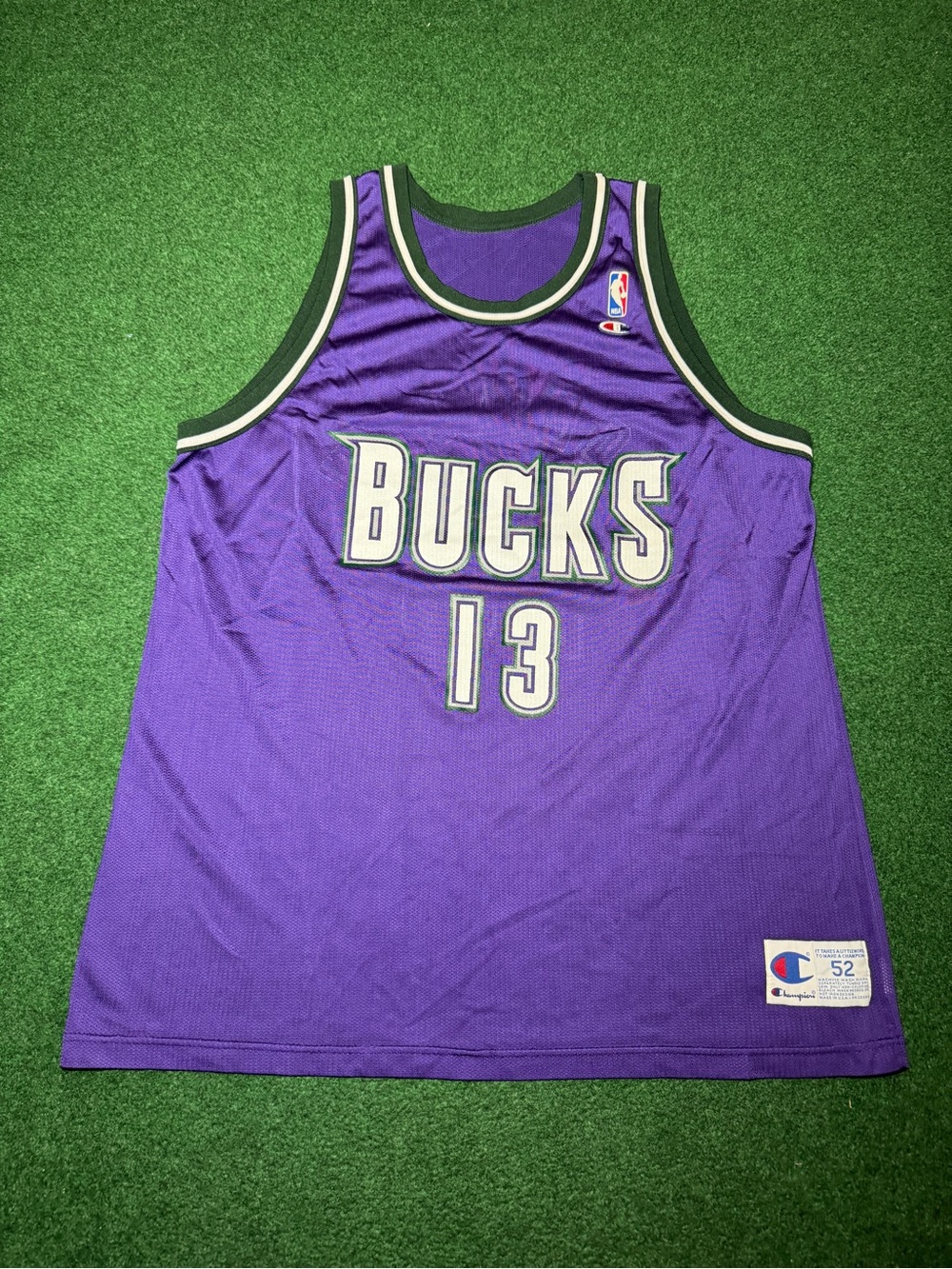 Milwaukee Bucks Robinson Jersey 52 Vintage Champion NBA Purple 90s Retro